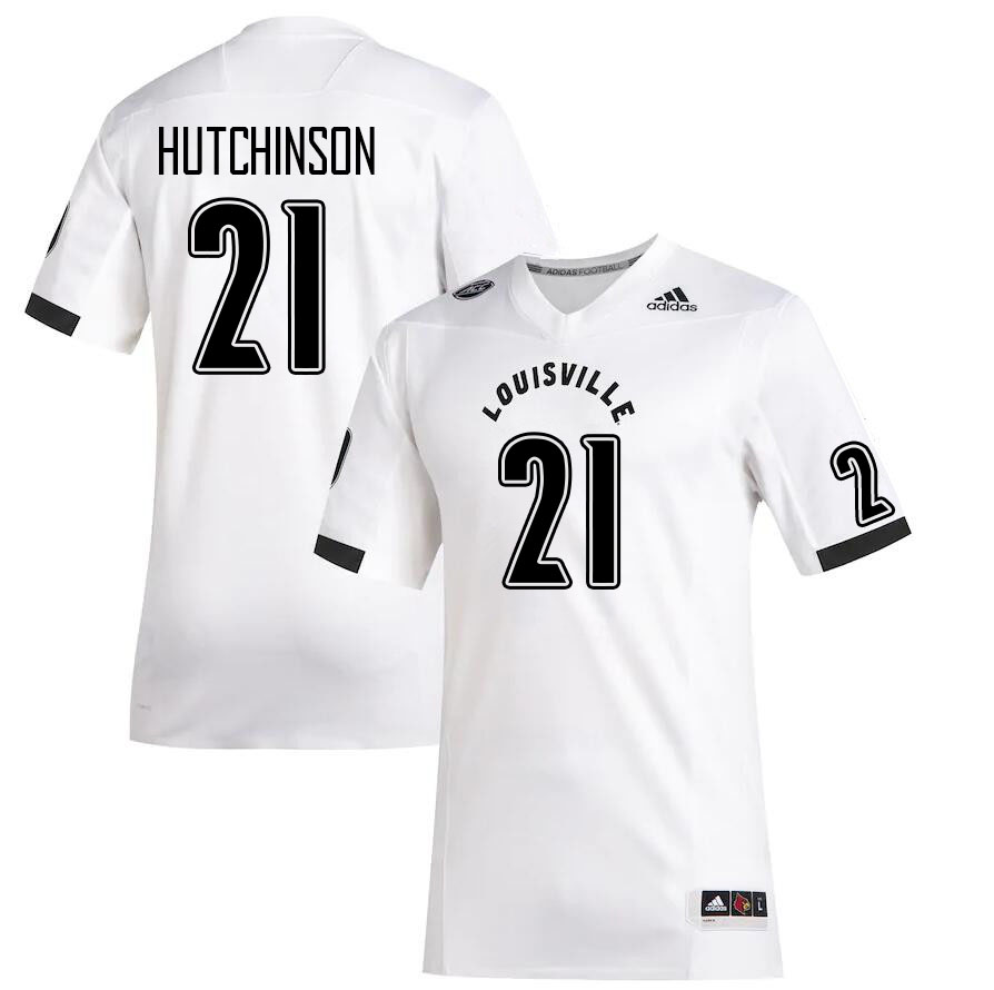Men #21 D'Angelo Hutchinson Louisville Cardinals College Football Jerseys Stitched Sale-White